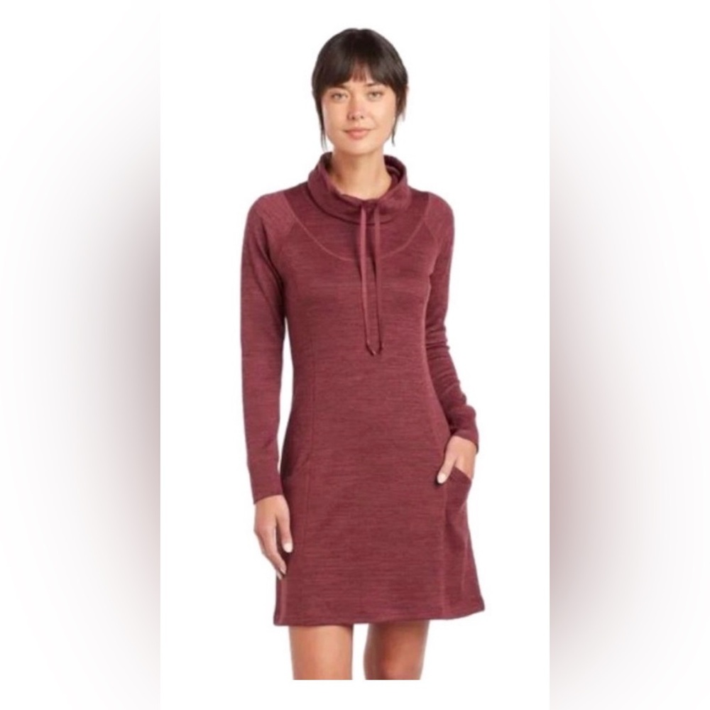 Kuhl Helix Long Sleeve Hooded Dress - Burgundy